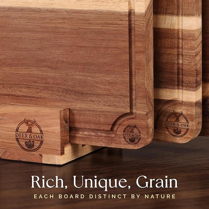 Pre-Oiled, Non Toxic 3-Piece Acacia Cutting Board Set - Image 7