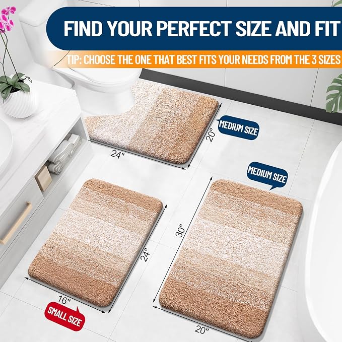OLANLY Large Bathroom Rugs Mat 45x27, Extra Soft Absorbent Microfiber Bath Rugs - Image 2