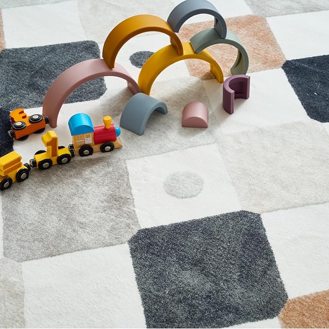 jinchan Macy 3x5 Area Rug for Kids Room Black and White Modern Colorful - Image 8