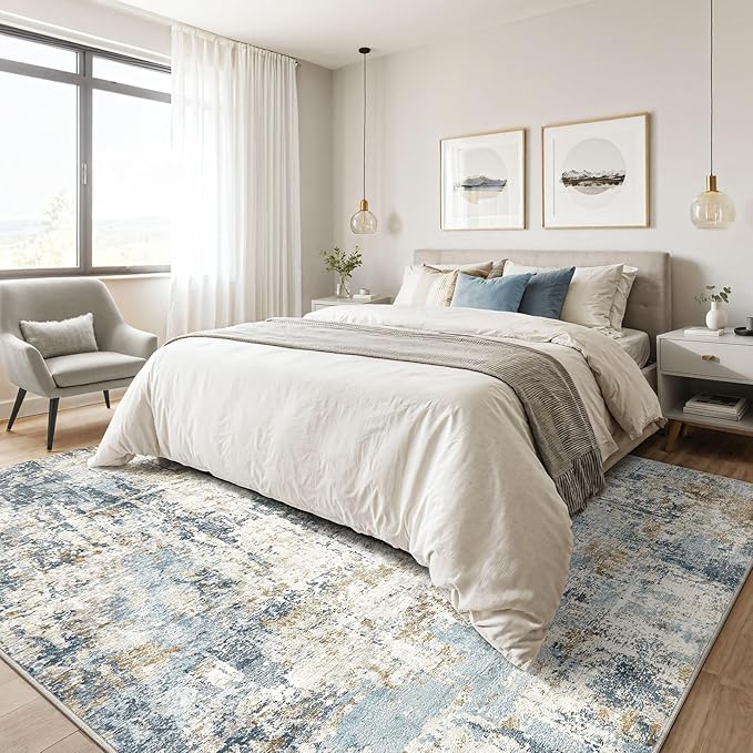 6x8 Area Rug Living Room: Washable Large Abstract Modern Soft Rugs Stain - Image 4
