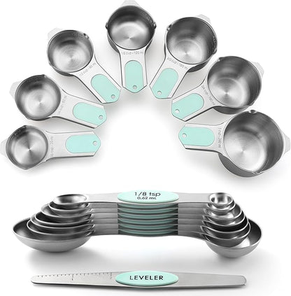 Spring Chef Magnetic Measuring Cups & Spoons Set, Strong N45 Magnets, Heavy by SpringChef