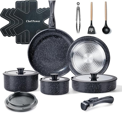 Chef Power Ceramic Nonstick Cookware Set 19 Piece by ChefPower