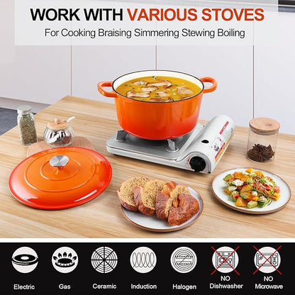 P&P CHEF 6QT Enameled Dutch Oven, Cast Iron Dutch Oven Pot - Image 4