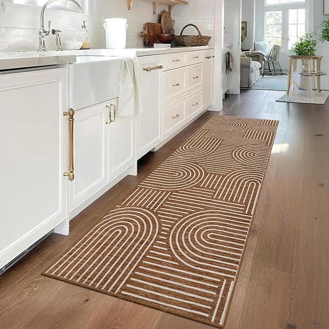 ROYHOME Modern Rug 2x6 Runners for Hallways, Abstract Kitchen Runner Rugs Non by ROYHOME