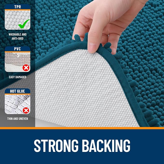 OLANLY Bathroom Rugs 36x24, Extra Soft Absorbent Chenille Bath Rugs, Rubber - Image 7