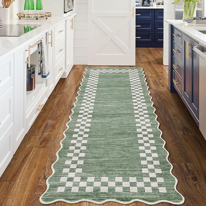 GarveeHome Hallway Runner Rug 2x6 Non Slip Scalloped Washable Rug - Image 2