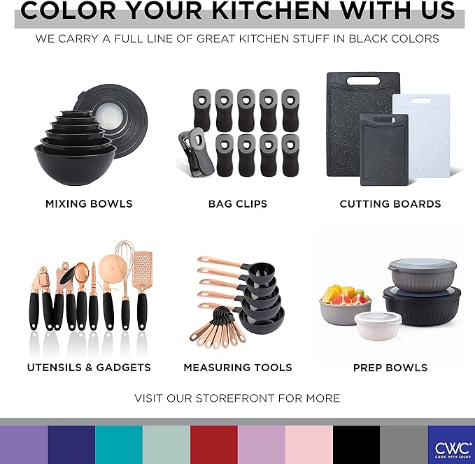 COOK WITH COLOR Silicone Cooking Utensils, Kitchen Utensil Set, Cooking Utensils - Image 8