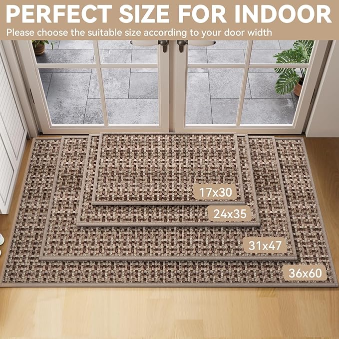YDKGL Door Mat 24"x35", Dirt Resistant and Absorbent, Non-Slip Rubber Backing - Image 2