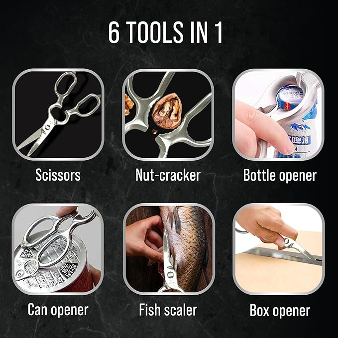 Kitchen Scissors for Food | Professional Chef Endorsed | Kitchen Shears Heavy - Image 3