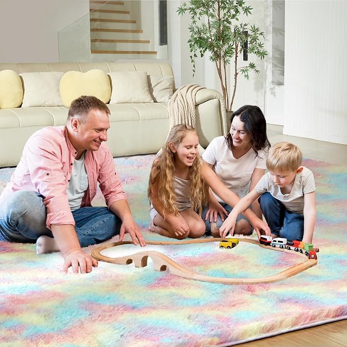 Ultra Soft Rug for Living Room, 6X9 Fluffy Shag Area Rug for Bedroom, Modern - Image 4