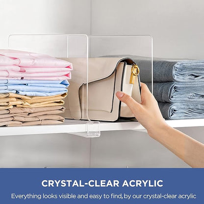HBlife    Clear Shelf Dividers, 2 Pack Purse Organizer - Image 6