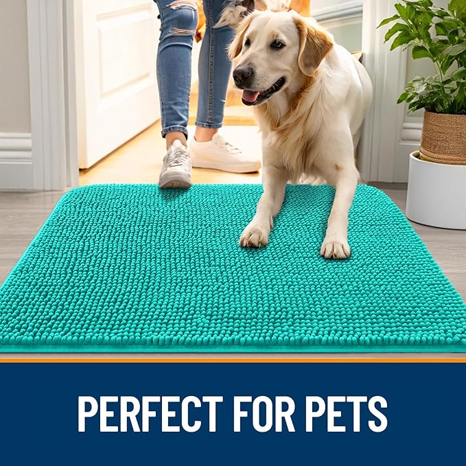 OLANLY Dog Door Mat for Muddy Paws 59x35, Absorbs Moisture and Dirt, Absorbent - Image 6