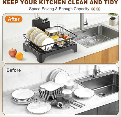 Dish Drying Rack for Kitchen Counter, Dish Rack, Dish Drainer for Kitchen - Image 6