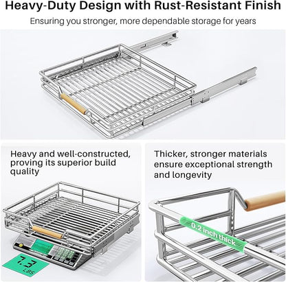 Pull out Cabinet Organizer, Heavy Duty Smooth Sliding Under Cabinet Shelves - Image 6