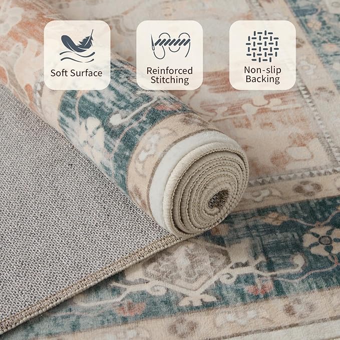 Rugxara 4X6 Rug, Washable Area Rugs - Image 5