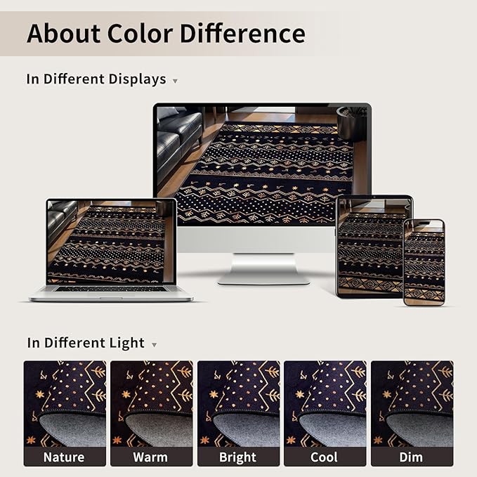 SERISSA 2x4 Rugs for Entryway, Washable Non-Slip Black and Gold Small Runner Rug - Image 3