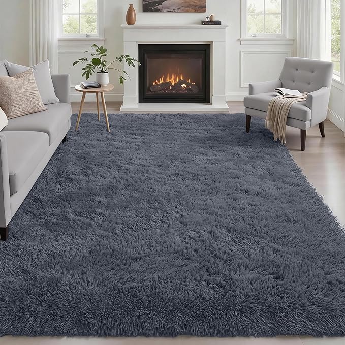 6x9 Area Rugs for Living Room Bedroom: Ultra Soft Fluffy Shag Rug Upgrade by Luxturiy