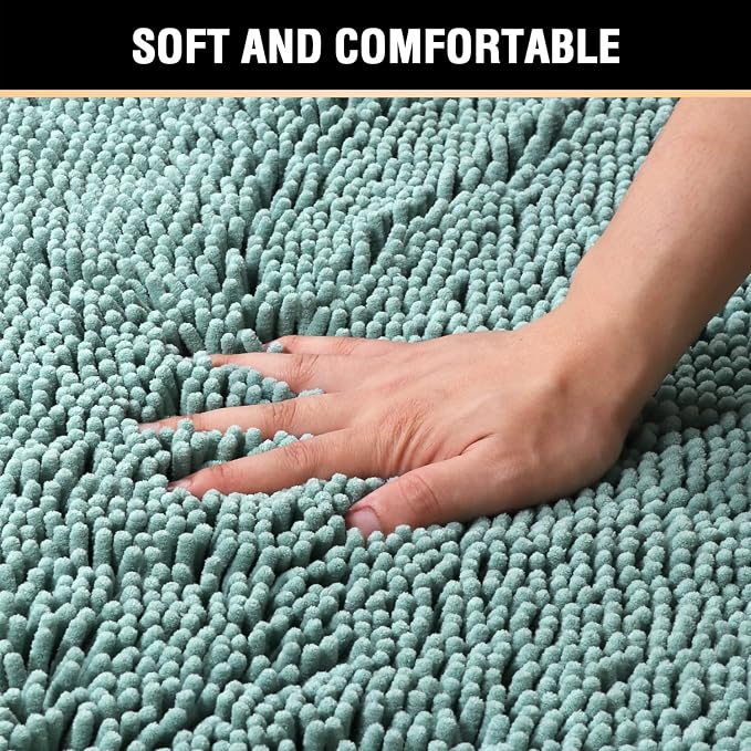 H.VERSAILTEX Microfiber Bath Rugs Chenille Floor Mat Ultra Soft Washable - Image 4