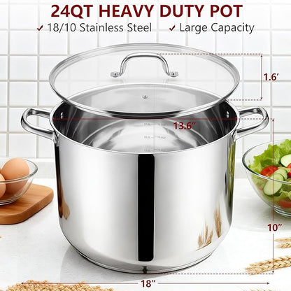 Herogo 24-Quart 18/10 Stainless Steel Stock Pot - Image 2