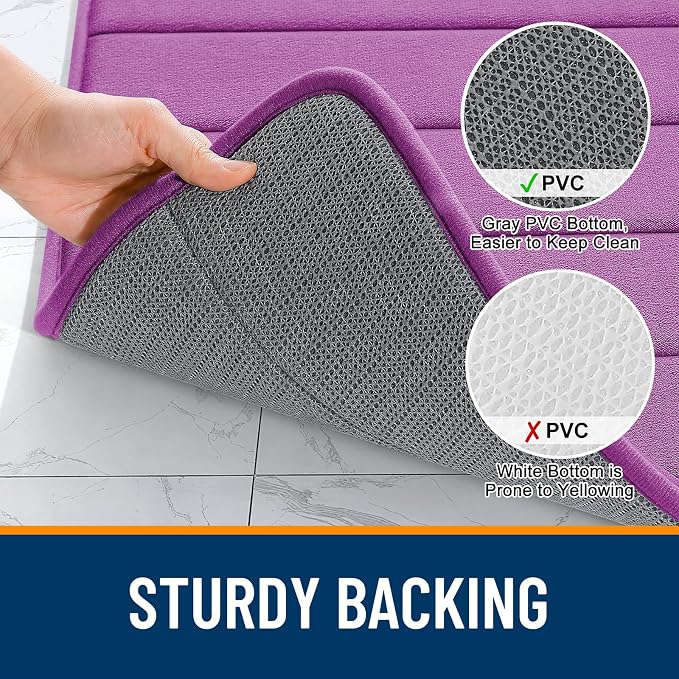 OLANLY Memory Foam Bath Mat 35x24, Super Soft Absorbent Bathroom Rugs, Quick Dry - Image 7