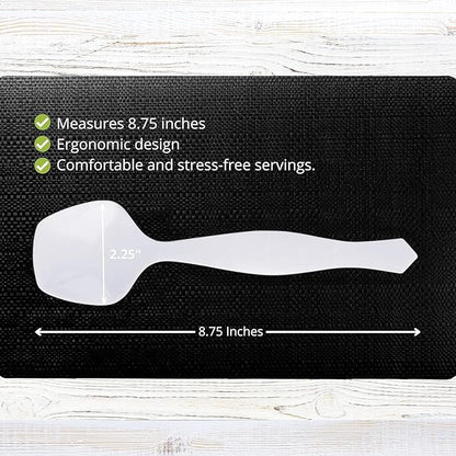 PARTY BARGAINS Disposable White Plastic Serving Spoons 8.75″ – Heavy-Duty White - Image 3