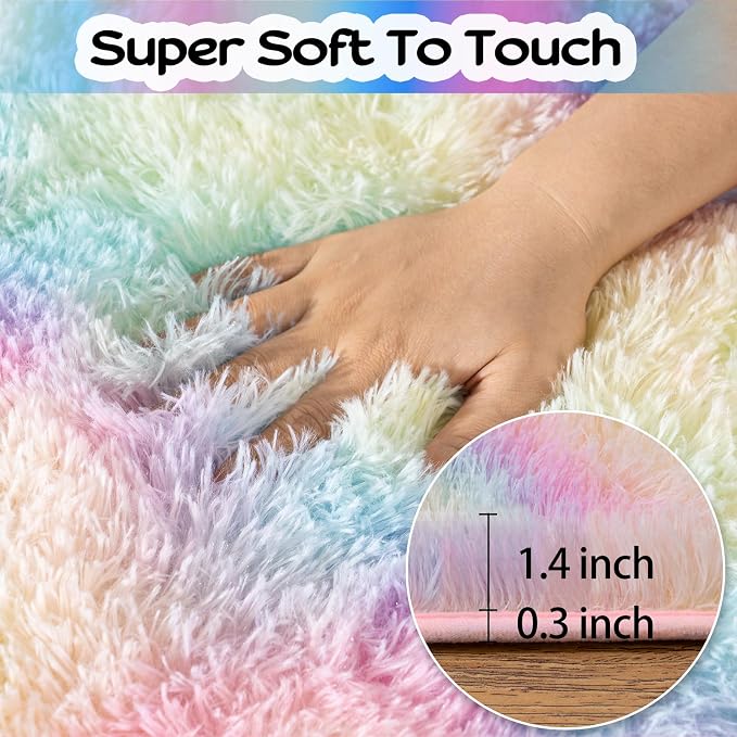 qulint 9x12 Area Rug for Bedroom, Large Soft Shaggy Rugs for Living Room - Image 3