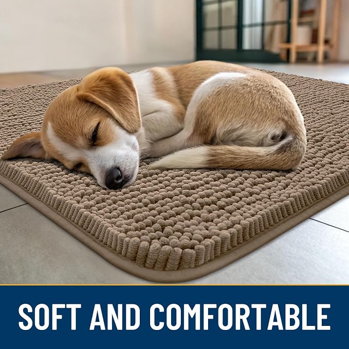 Smiry Dog Door Mat for Muddy Paws 36x24, Absorbent Dirt Trapper, Non-Slip - Image 2