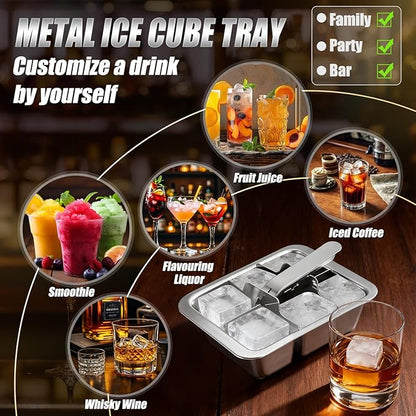 Ice Cube Trays, 3 Pack Large 6-cube Stainless Steel Ice Cube Trays - Image 6