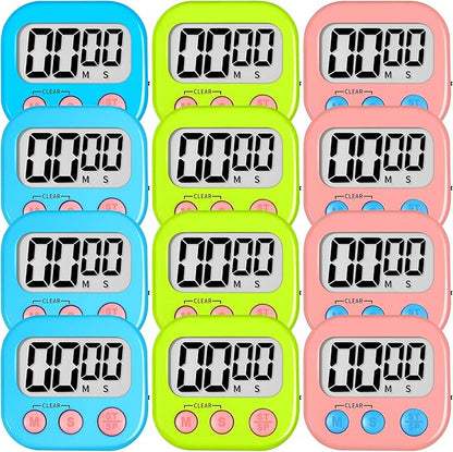 ZILLEEN 12 Pack Kitchen Timers for Cooking Digital Classroom Timers for Kids by ZILLEEN