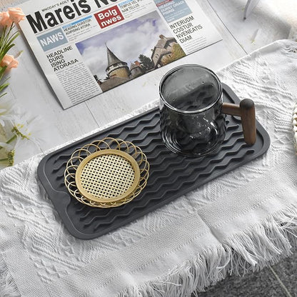Silicone Dish Drying Mat, Non-Slip Easy Clean Sink Mat Large Heat-resistant - Image 5