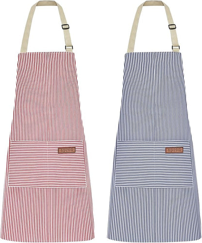 2Pack Adjustable Kitchen Apron for Women Men by ZAIORD