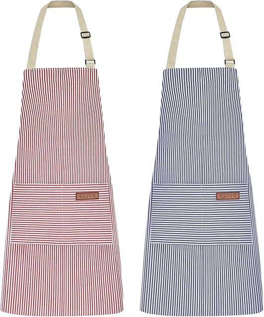 2Pack Adjustable Kitchen Apron for Women Men by ZAIORD