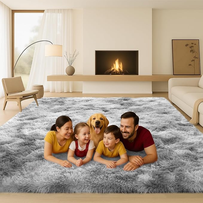 Large 9x12 Area Rug for Living Room, Soft Shag Rugs for Bedroom, Non-Slip Ultra - Image 3