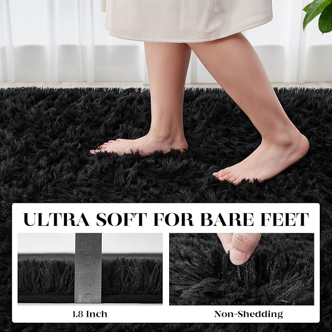 Area Rug for Living Room Bedroom: 5x7 Soft Fluffy Shag Rugs Upgrade Non-Slip - Image 5