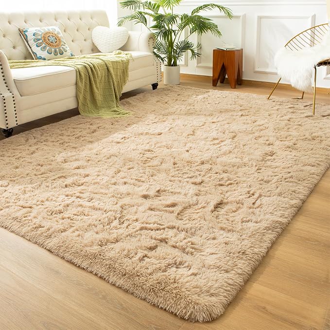 Andecor Soft Fluffy Bedroom Rugs, 6 x 9 Feet Indoor Shaggy Plush Area Rug by Andecor