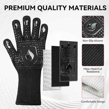 BBQ & Grill Gloves, Oven Gloves, 1472°F Silicone Oven Mitts Heat Resistant - Image 5