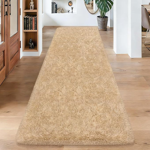 3x10 ft Beige Runner Rugs for Bedroom Living Room, Soft Plush Fluffy Throw Rug by TENNOLA