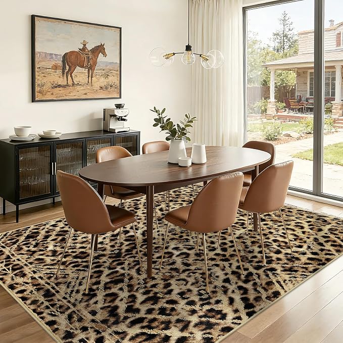 BESTSWEETIE Area Rug 9x12 Rug Machine Washable Non-Slip Low Pile Print Pattern - Image 2