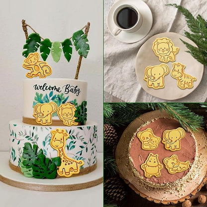 Animal Cookie Cutters With Plunger Stamps Set, 8 Piece 3D Animal Embossing - Image 6