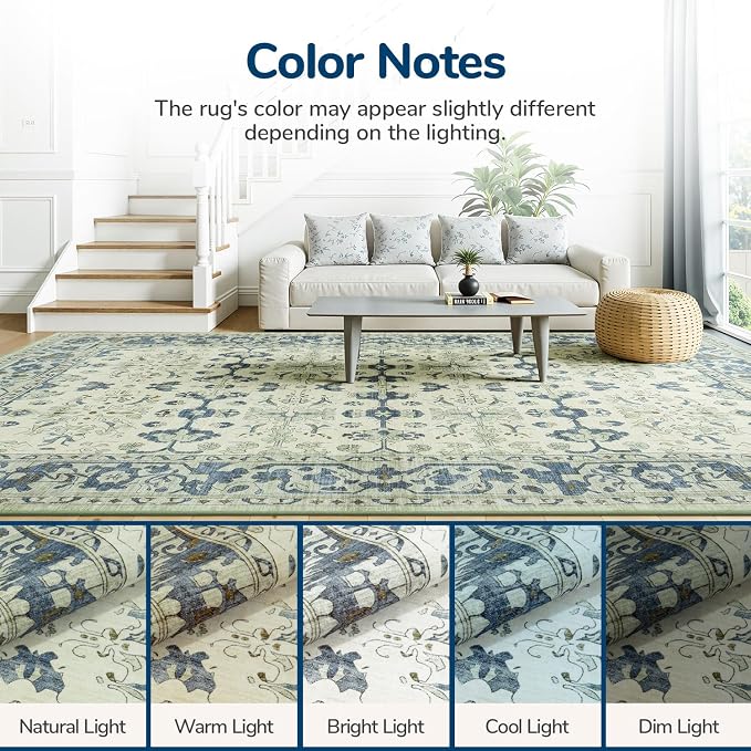 Lessymo Washable Area Rug for Living Room, 9x12 Large Rugs - Image 9