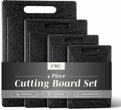 COOK WITH COLOR Non-Slip Cutting Board Set – Kitchen Essentials with Easy Grip by CookwithColor