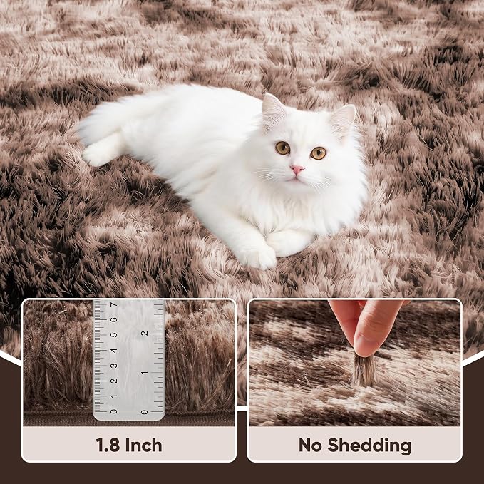 Area Rug for Living Room Bedroom: 5x7 Soft Fluffy Shag Upgrade Non-Slip High - Image 5