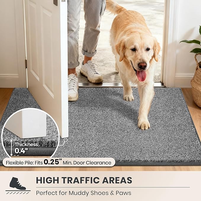 PURRUGS Dirt Trapping Door Mat 48" x 48", Non-Slip Machine Washable Entryway Rug - Image 6