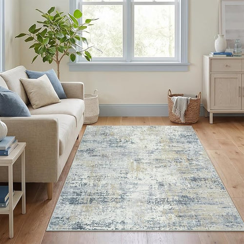 3x5 Area Rug Non-Slip, Machine Washable Soft Low Pile Small Rugs by Carpelux