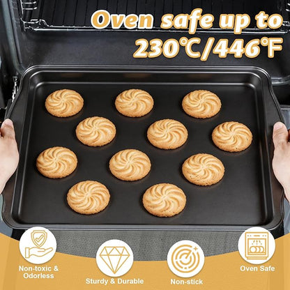 Baking Sheet Set of 2-17" x 11" x 0.5" Carbon Steel Cookie Sheet - Image 5