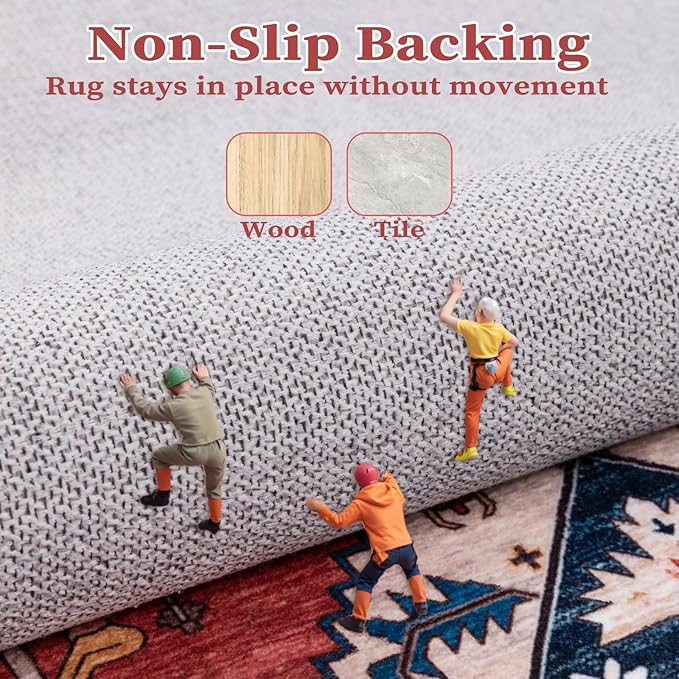 SERISSA 2x4 Boho Rugs for Entryway, Washable Non-Slip Kitchen Runner Rug - Image 5
