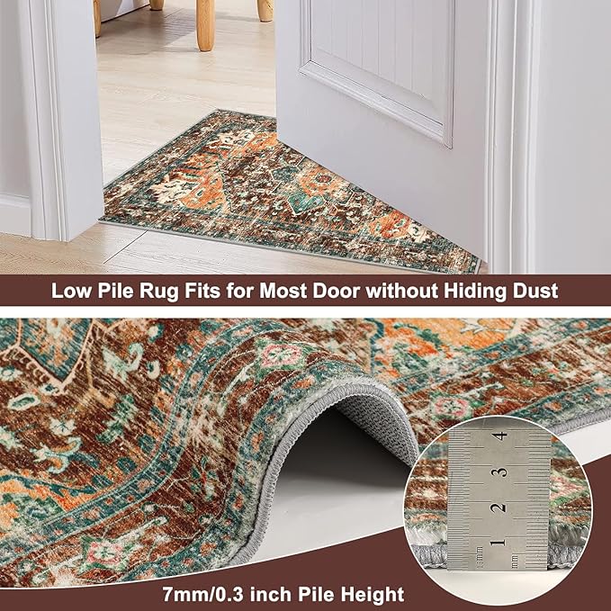 Yamaziot Washable Runner Rug, 2x6 Non-Slip Boho Vintage Hallway Rug Runner - Image 4