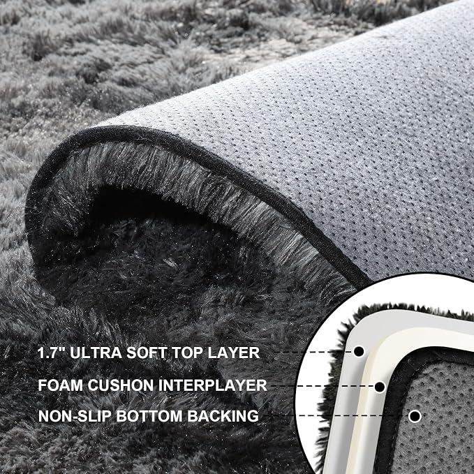 2x3 Rugs for Bedroom, Fluffy Area Rugs for Living Room, Small Fuzzy Shag Soft - Image 5