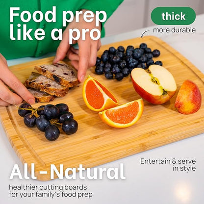 GREENER CHEF 15 Inch Bamboo Cutting Board - Image 4