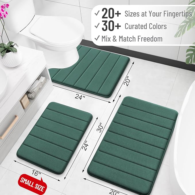 OLANLY Memory Foam Long Bathroom Rugs Runner 47x24, Super Soft Absorbent Bath - Image 2